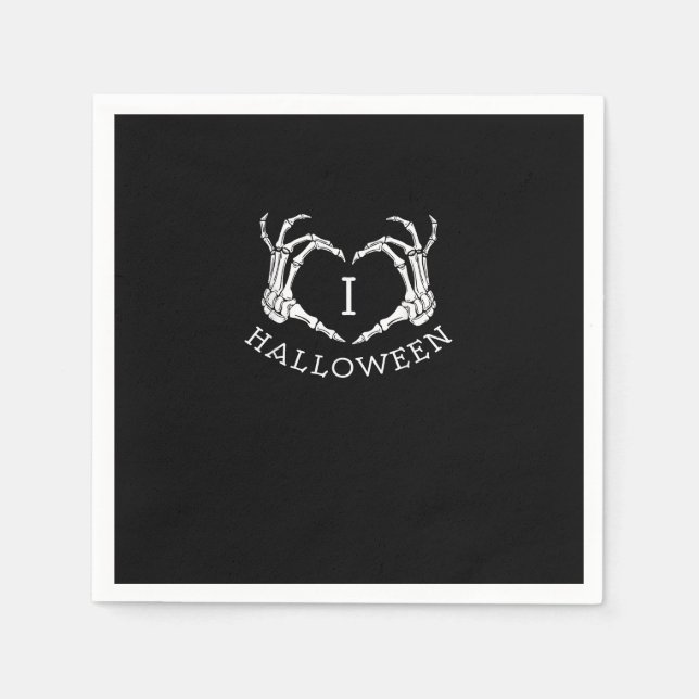 Serviette En Papier Halloween Skeleton Heart Fall (Devant)
