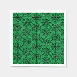 Serviette En Papier Halloween Spider Webs sur Green