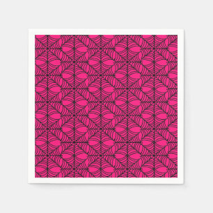 Serviette En Papier Halloween Spider Webs sur rose
