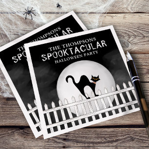 Serviette En Papier Halloween Spooktacular Éffrayant Whimsical Black C