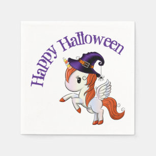 Serviette En Papier Halloween Unicorn Pegasus Witch