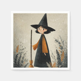 Serviette En Papier Halloween Whimsical Witch