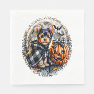 Serviette En Papier Halloween Yorkie Dog