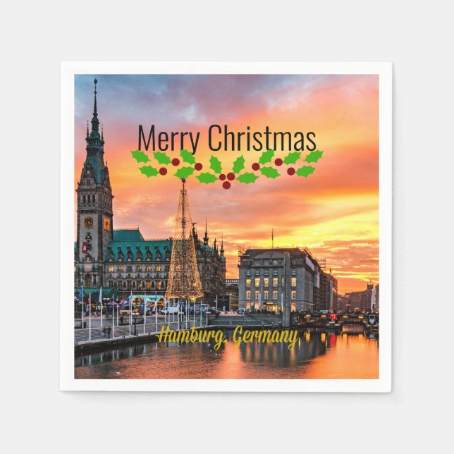 Serviette En Papier Hambourg, Allemagne, Noël (Devant)