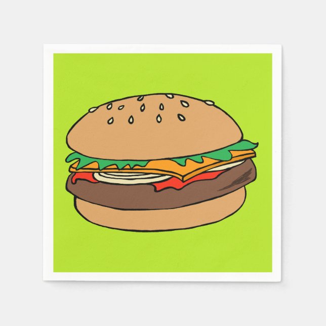 Serviette En Papier Hamburger cocktail napkin (Devant)