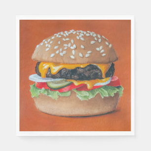 Serviette En Papier Hamburger Illustration papier serviettes