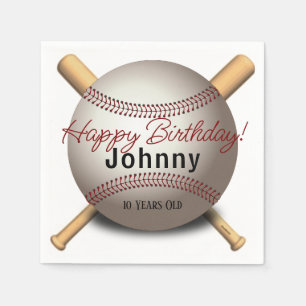 Serviette En Papier HAMbWG - Baseball & Batte personnalisées Napkin