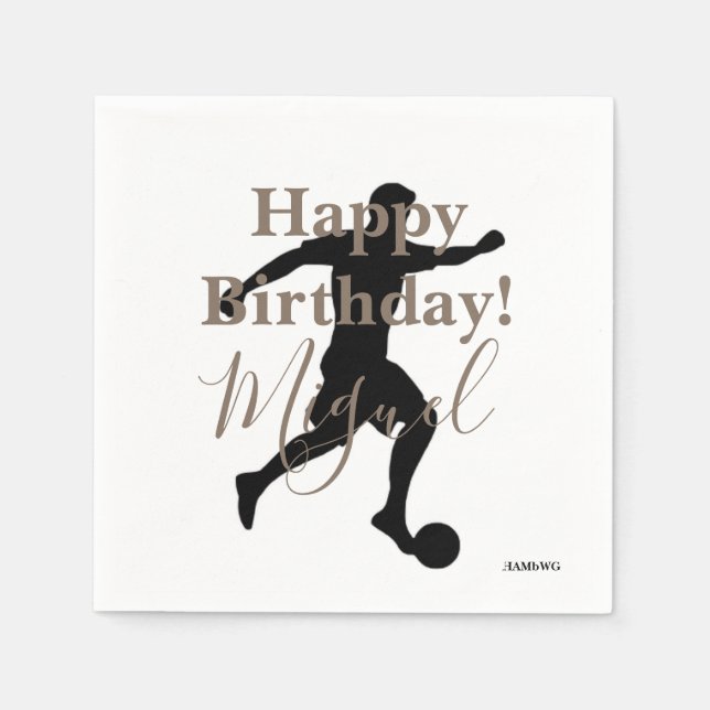 Serviette En Papier HAMbWG - Napkin personnalisé - Joueur de football (Devant)