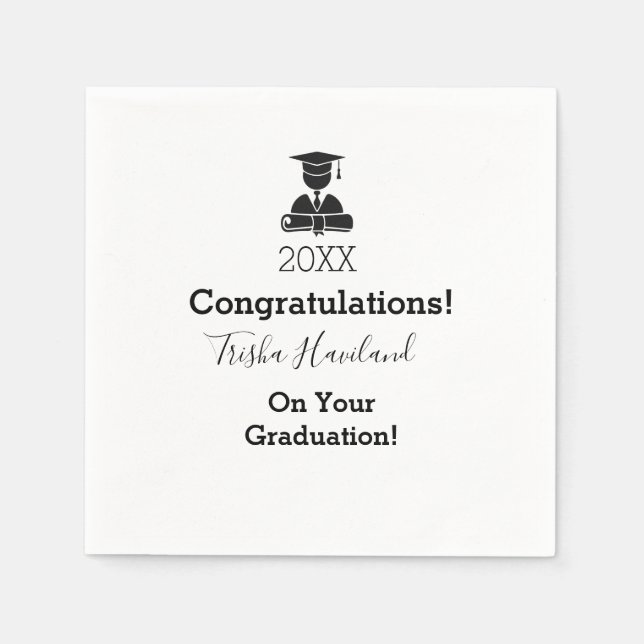 Serviette En Papier HAMbyWG - Papier Napkin - Graduation (Devant)
