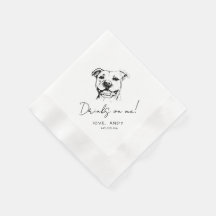 Hand Drawn Pit Bull Drinks on me Cocktail