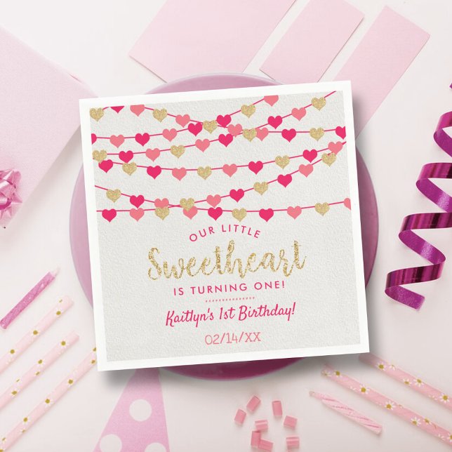 Serviette En Papier Hanging Love Hearts Petit Amoureux Anniversaire (Créateur téléchargé)