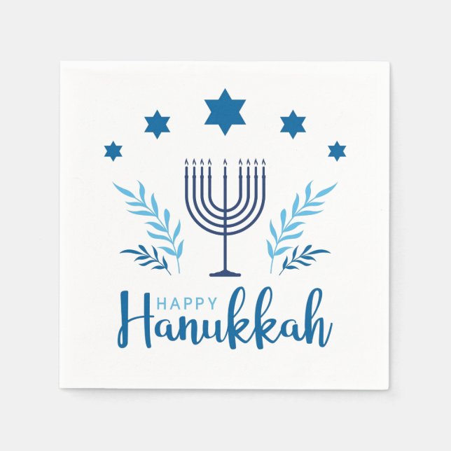 Serviette En Papier Hannukah menorah    (Devant)