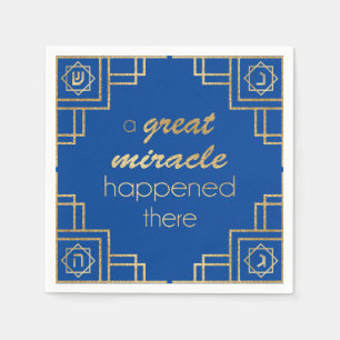 Serviette En Papier Hanoukka Art Déco Un Grand Miracle Gold