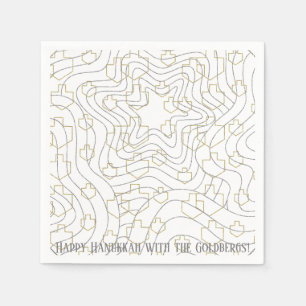 Serviette En Papier Hanoukka Gold N Silver Dreidels