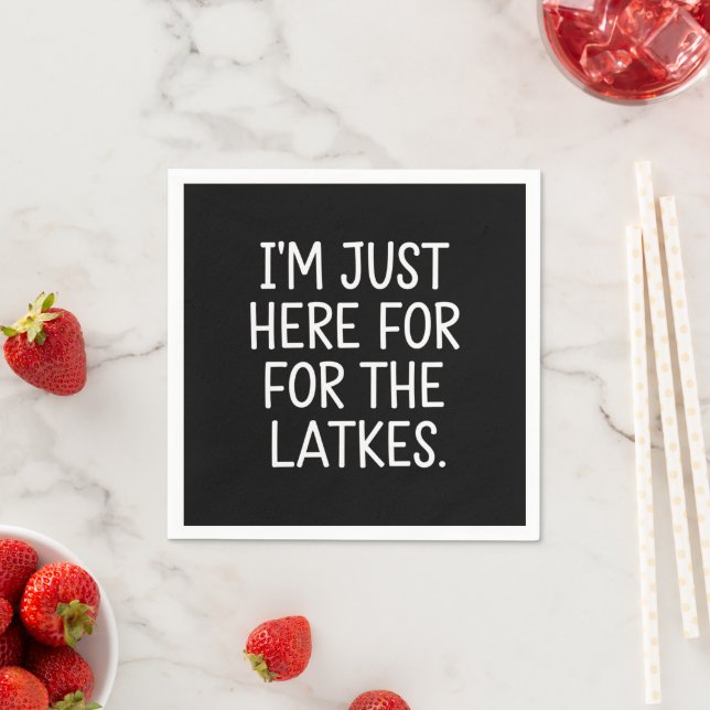 Serviette En Papier Hanoukka Je suis juste ici pour les Latkes juifs (En situation)