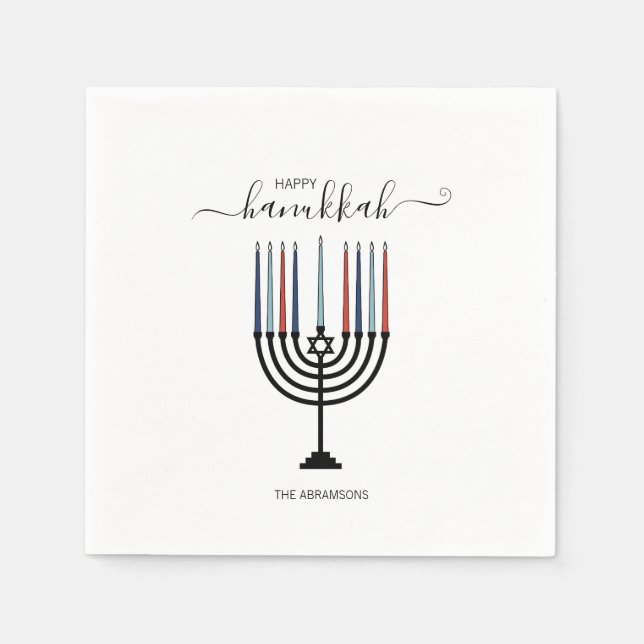 Serviette En Papier Hanoukka Menorah Livre de vacances Napkin (Devant)