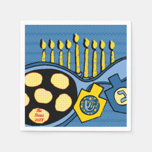 Serviette En Papier Hanoukka Napkins Personnaliser "Latkes & Lights"