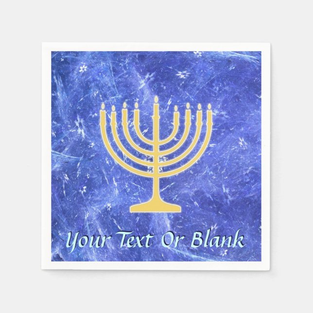 Serviette En Papier Hanoukka Snowstorm Menorah (Devant)