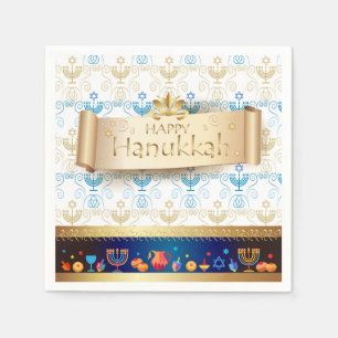 Serviette En Papier Hanukkiah Joyeux Hanukkah Juif dreidel Menorah
