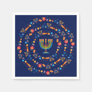 Serviette En Papier Hanukkiah Joyeux Hanukkah Juif dreidel Menorah