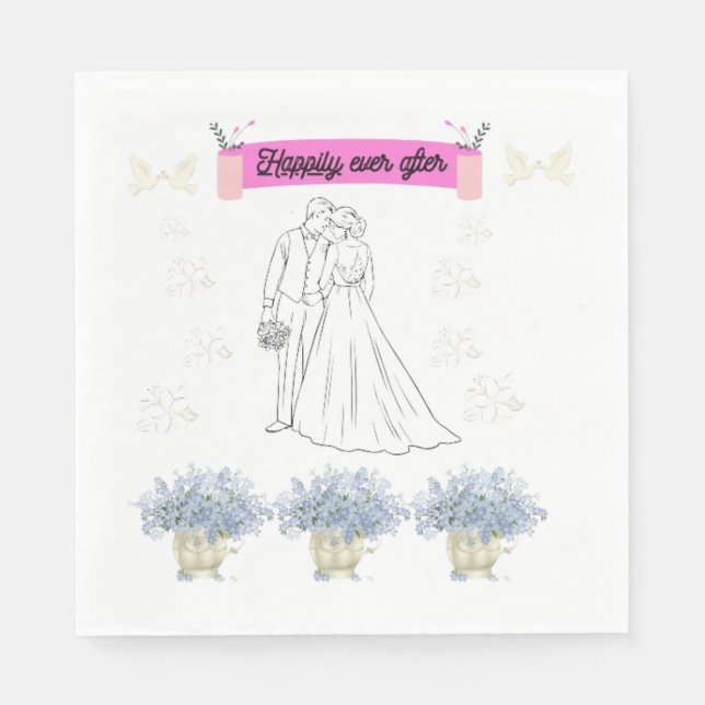 Serviette En Papier Happily ever after (Devant)