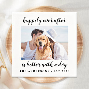 Serviette En Papier Happily Ever After Dog Photo Pet Wedding