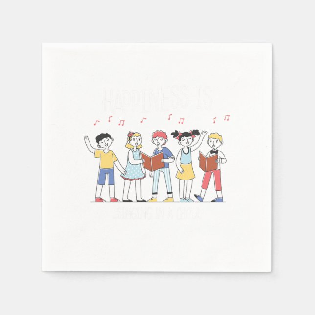 Serviette En Papier Happiness Singing Choir Singer Musician Sing Gift (Devant)