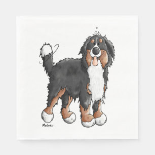 Serviette En Papier Happy Bernese Mountain Dog - Comic - Chiens - Cart