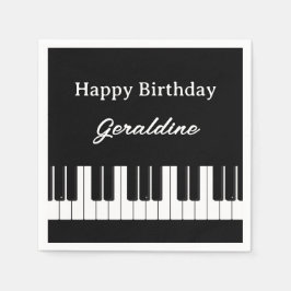 Serviette En Papier Happy Birthday Piano Player Personalised