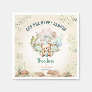 Serviette En Papier Happy Camper Été 1er Anniversaire Papier Garçon