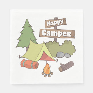Serviette En Papier Happy Camper Tente Papier Napkin