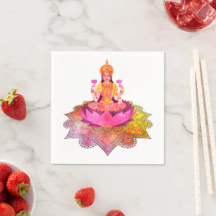 Serviette En Papier Happy Diwali - Deepalavi Lakshmi Goddess 4