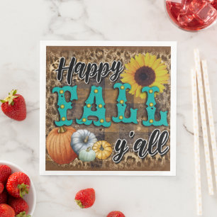 Serviette En Papier Happy Fall Citrouille Flower Elegant