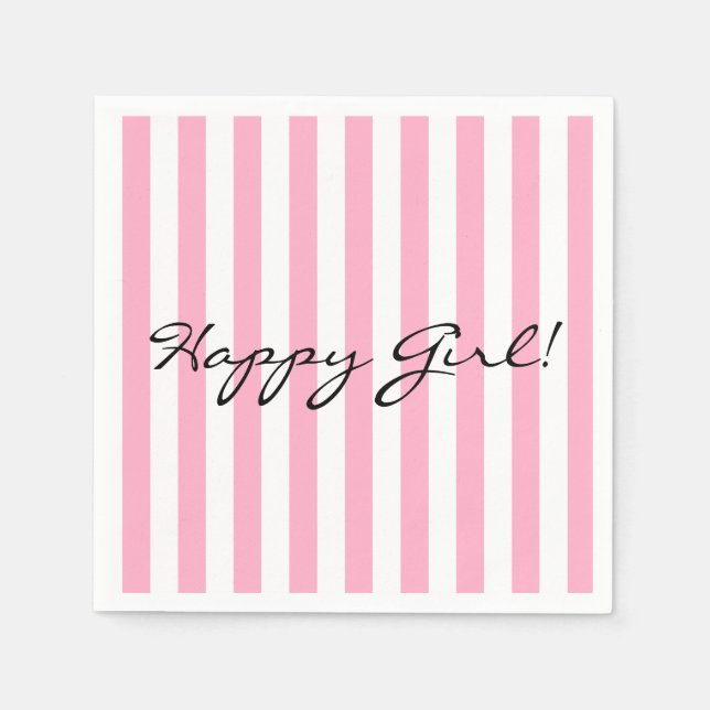 Serviette En Papier Happy Girl Papier Napkin (Devant)