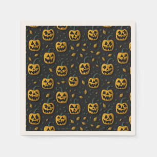Serviette En Papier Happy halloween citrouille éffrayant dessin animé 