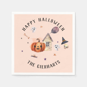 Serviette En Papier Happy Halloween Famille Traite Papier personnalisé