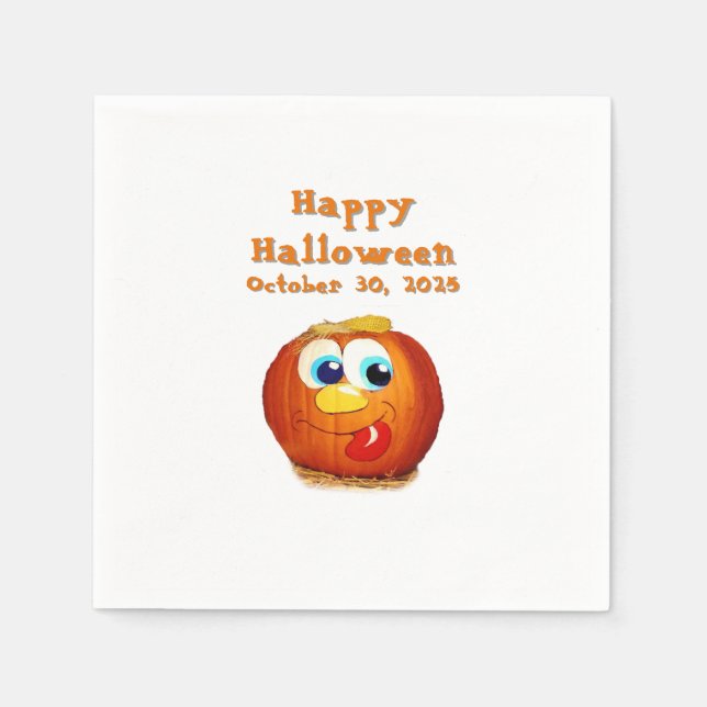 Serviette En Papier Happy Halloween goofy Jack-O-Lantern (Devant)