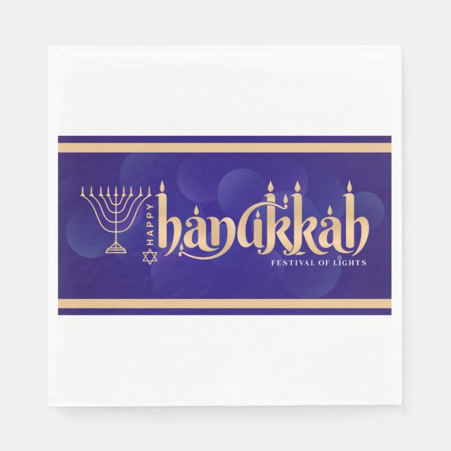 Serviette En Papier Happy Hanukkah  (Devant)