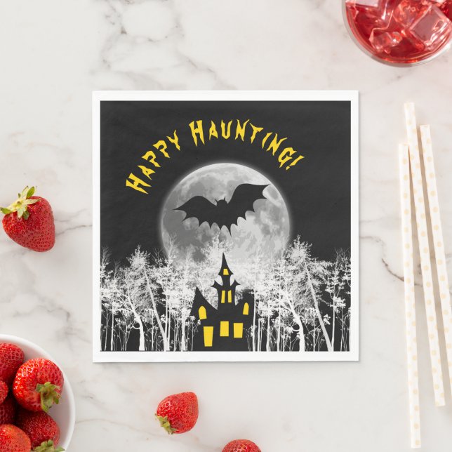 Serviette En Papier Happy Haunween heureux (En situation)