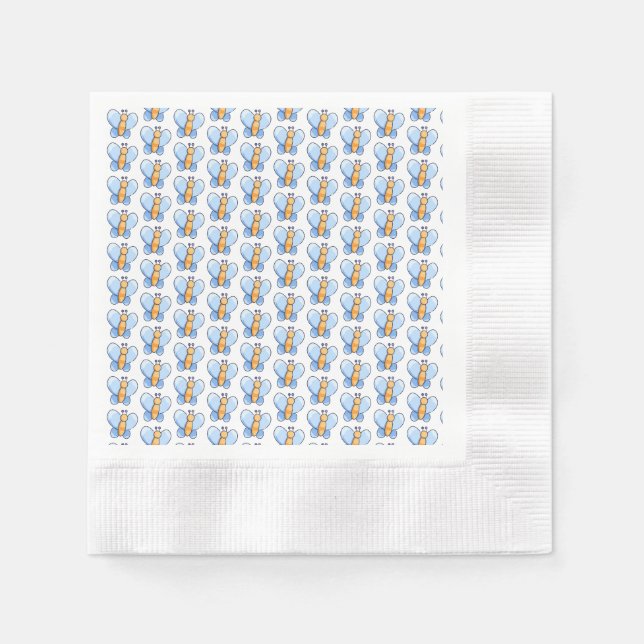 Serviette En Papier Happy Papier Baby shower papillon serviettes (Devant)