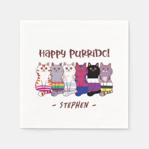 Serviette En Papier Happy Purride - LGBTQ Pride Cats