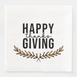Serviette En Papier Happy Thanksgiving