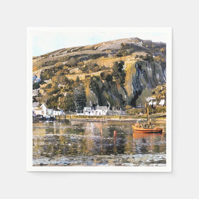 SERVIETTE EN PAPIER HARBOUR BARMOUTH WALES (Devant)