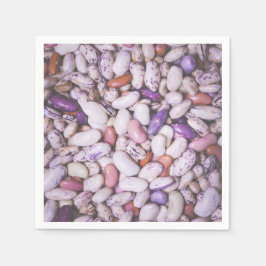 Serviette En Papier Haricots cool blancs et violets brillants