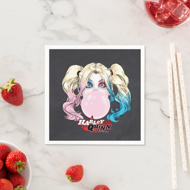 Serviette En Papier Harley Quinn Girls Chalkboard Anniversaire (En situation)