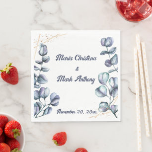 Serviette En Papier Harmonie de Fleurs Sauvages Mariage Sur Mesure