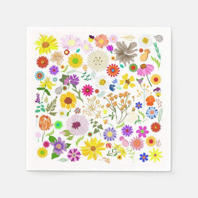 Serviette En Papier Harmonie florale printanière (Devant)