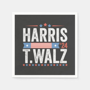 Serviette En Papier Harris Walz Élection 2024 Kamala Tim Waltz