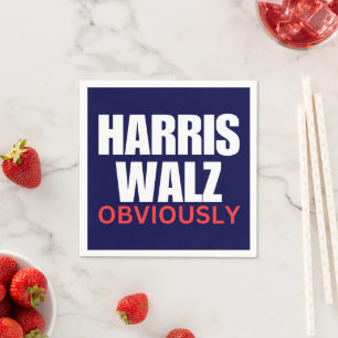 Serviette En Papier Harris Walz ÉVIDEMMENT   Harris Walz 2024 Évidemme