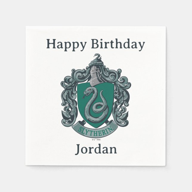 Serviette En Papier Harry Potter | Blason de Serpentard Vert (Devant)